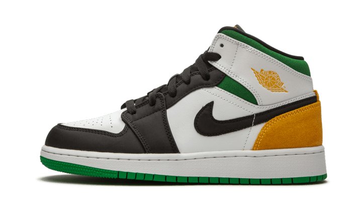 Air Jordan 1 Mid SE White Laser Orange Lucky Green 852542 101