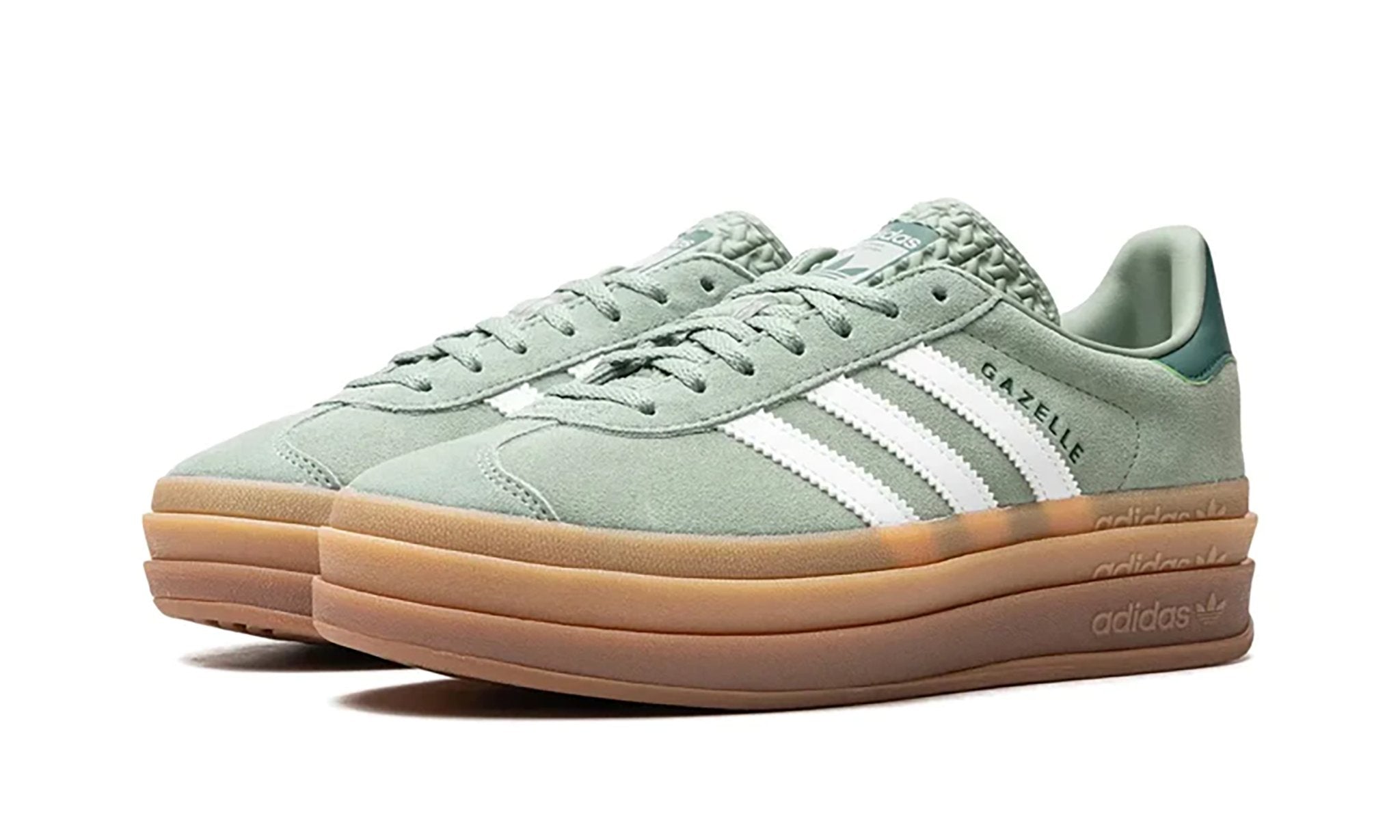 Adidas Gazelle Bold Silber Grun W ID6998