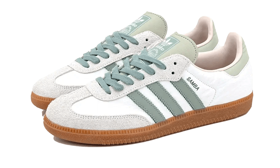 Adidas Samba OG Cloud White Silver Green - ID0492 - sneakers