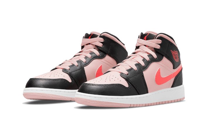 Air Jordan 1 Mid Black Pink Crimson - 554725 - 604 - sneakers