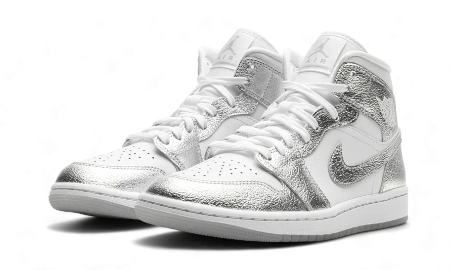 Air Jordan 1 Mid Crinkled Chrome - FN5031 - 100 - sneakers