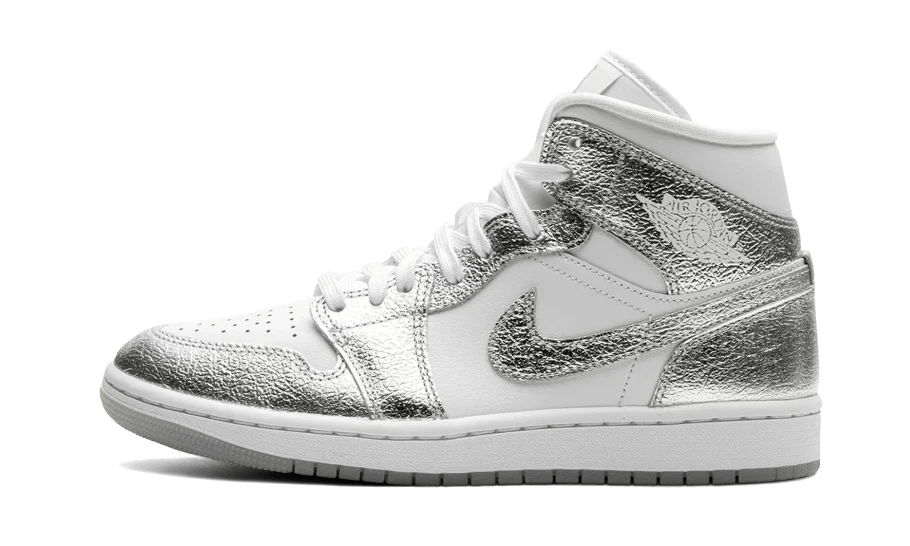 Air Jordan 1 Mid Crinkled Chrome - FN5031 - 100 - sneakers