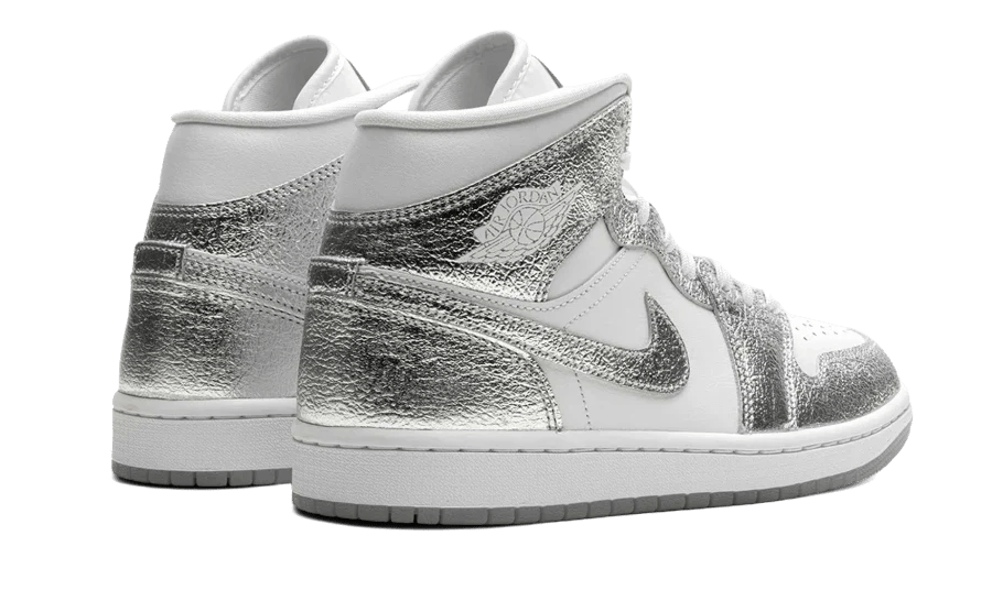 Air Jordan 1 Mid Crinkled Chrome - FN5031 - 100 - sneakers