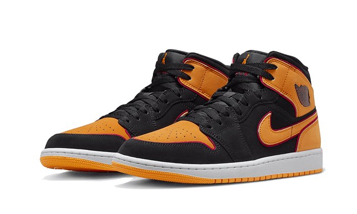 Air Jordan 1 Mid Fat Tongue Black Orange - FJ4923 - 008 - sneakers