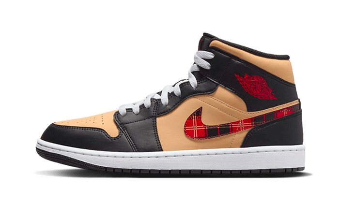 Air Jordan 1 Mid SE Tartan Swoosh - DZ5329 - 001 - sneakers