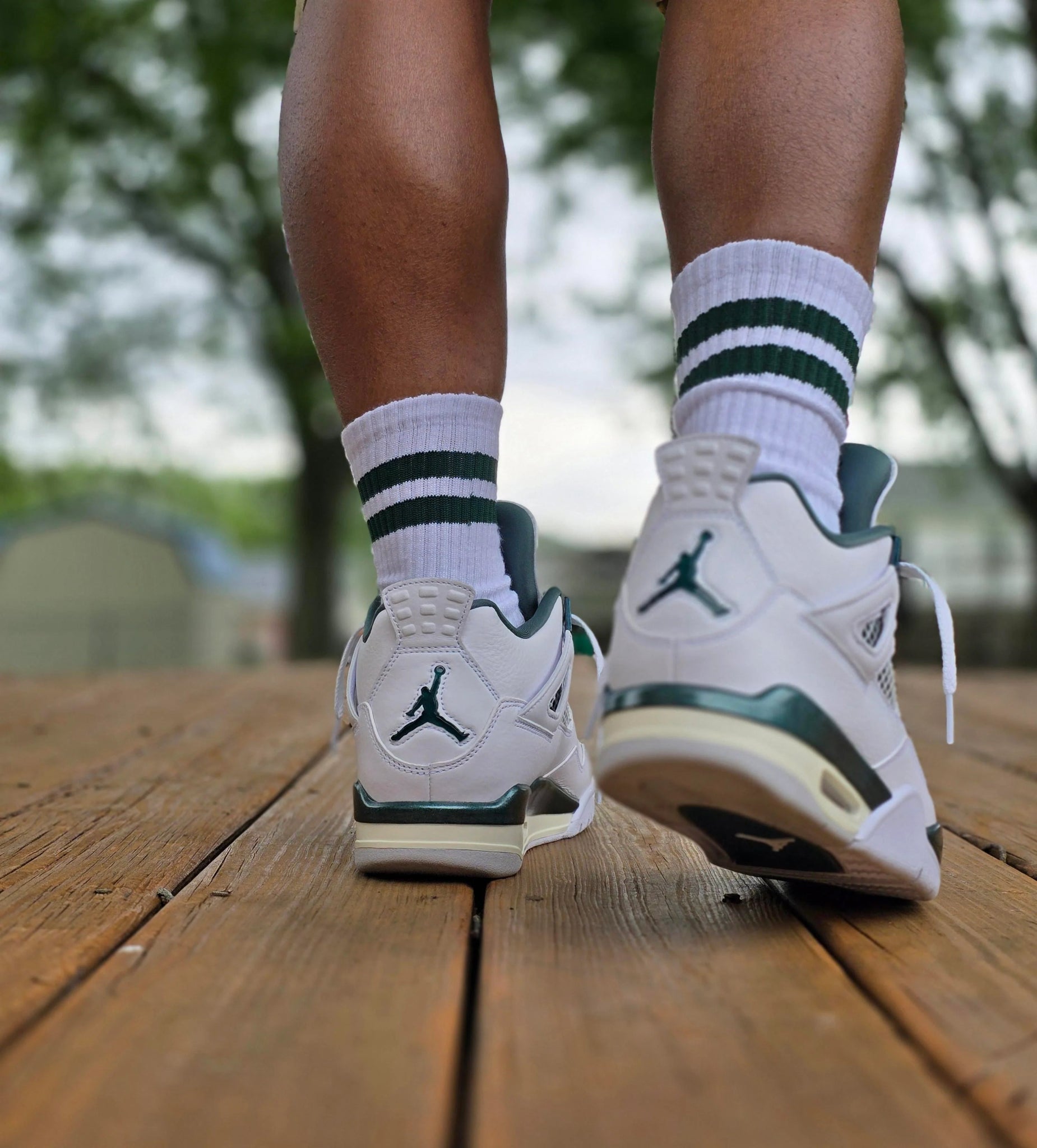 Jordan 14 oxidized green on feet best sale