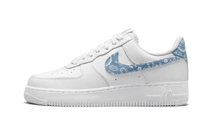 Nike Air Force 1 Low '07 Essential White Worn Blue Paisley - DH4406 - 100 - sneakers