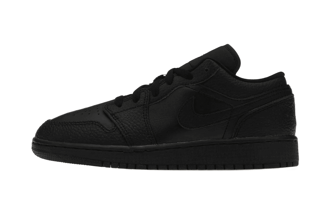 Nike Air Jordan 1 Low Tumbled Leather Black - 553560 - 091 - sneakers