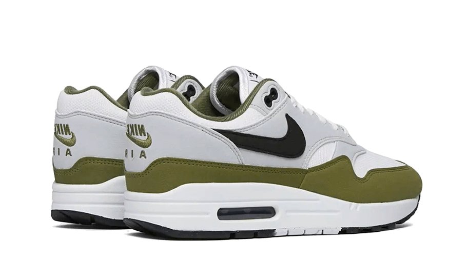 Nike Air Max 1 White Black Medium Olive - FD9082 - 102 - sneakers