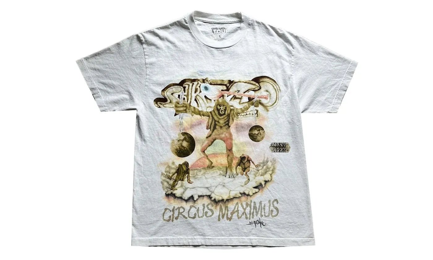 Travis Scott Utopia Tour Skitzo Circus Maximus Tee White - TS - TSUTSC - WHITE - apparels